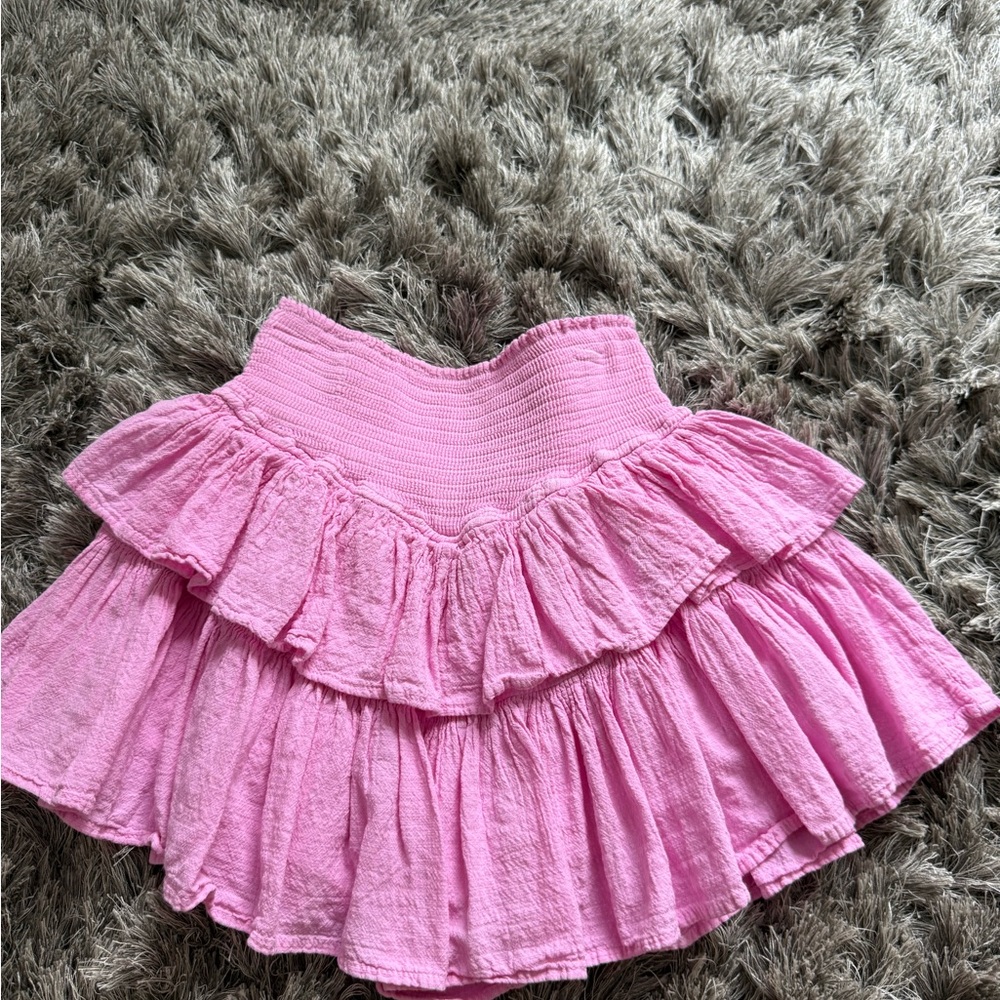 Chic Pink Layered Mini Skirt